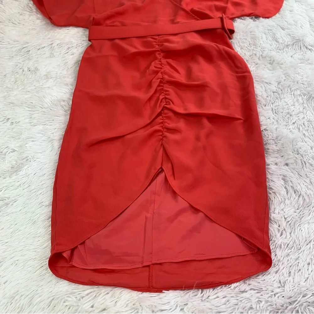 Trina Turk‎ Zest Short Sleeve V Neck Belted Faux Wrap Dress